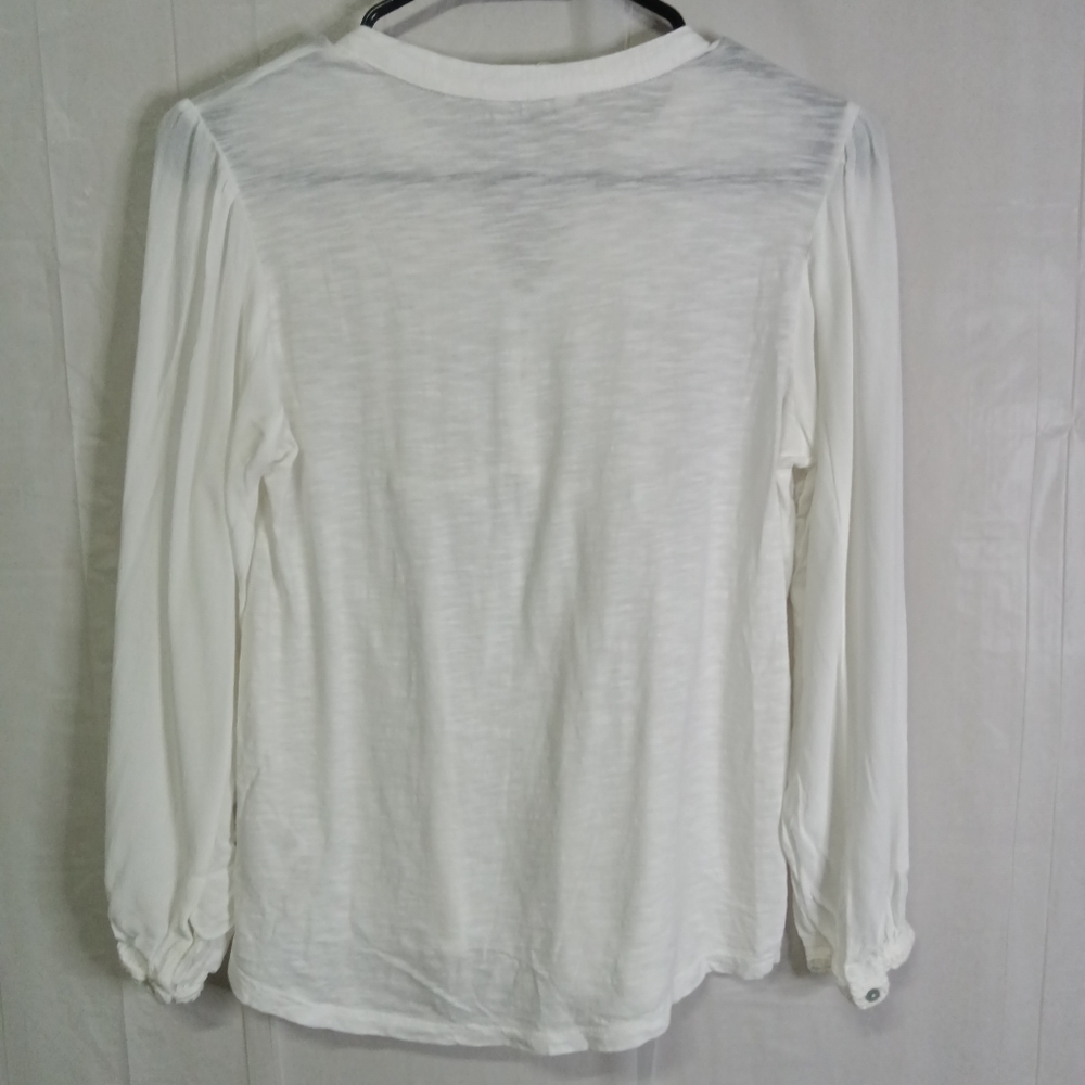 Lucky Brand White Lace Detail Boho Top Small - Picture 6 of 9